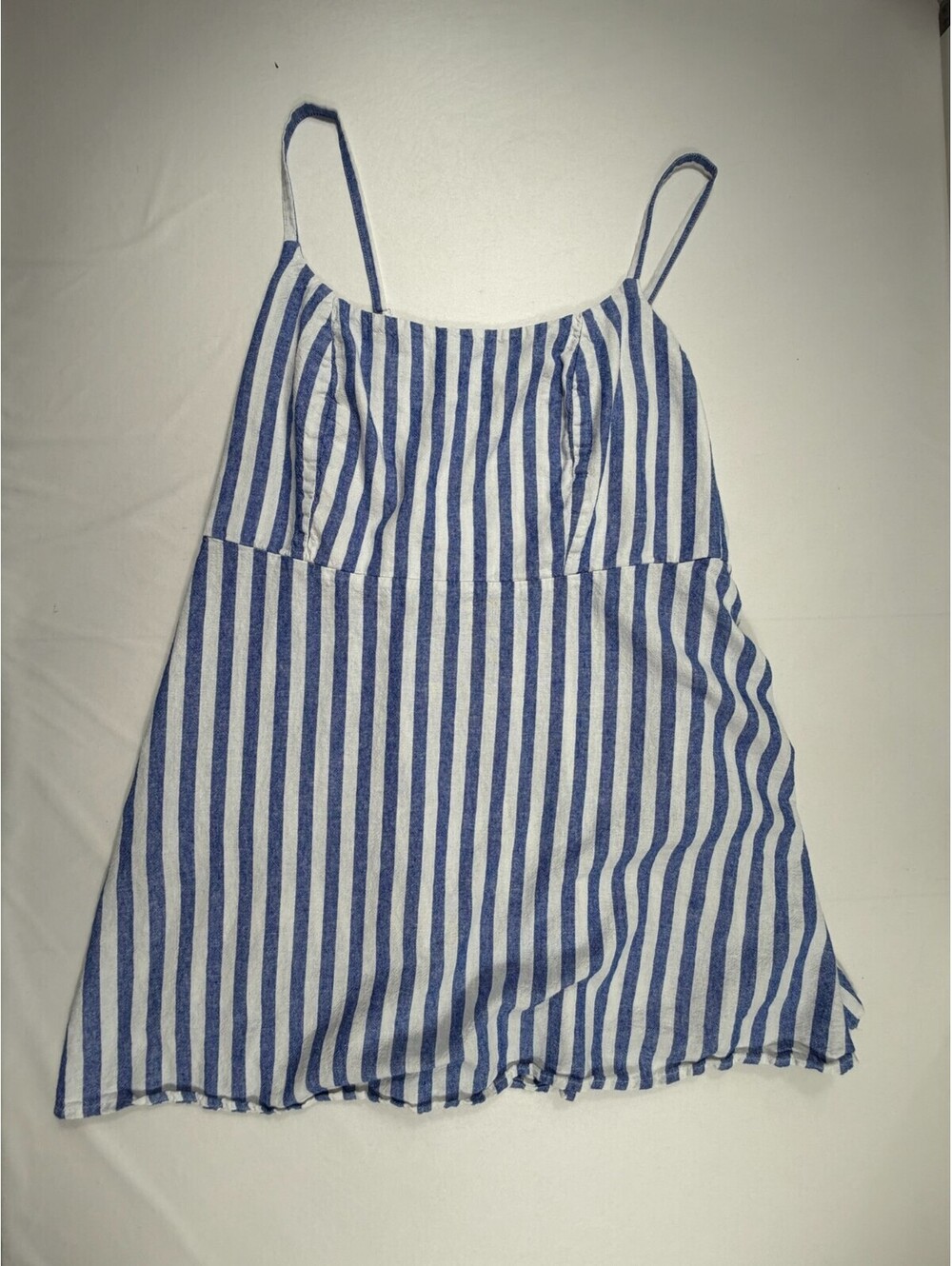 Old Navy Women's Blue and White Striped Sleeveless Dress Size 3X